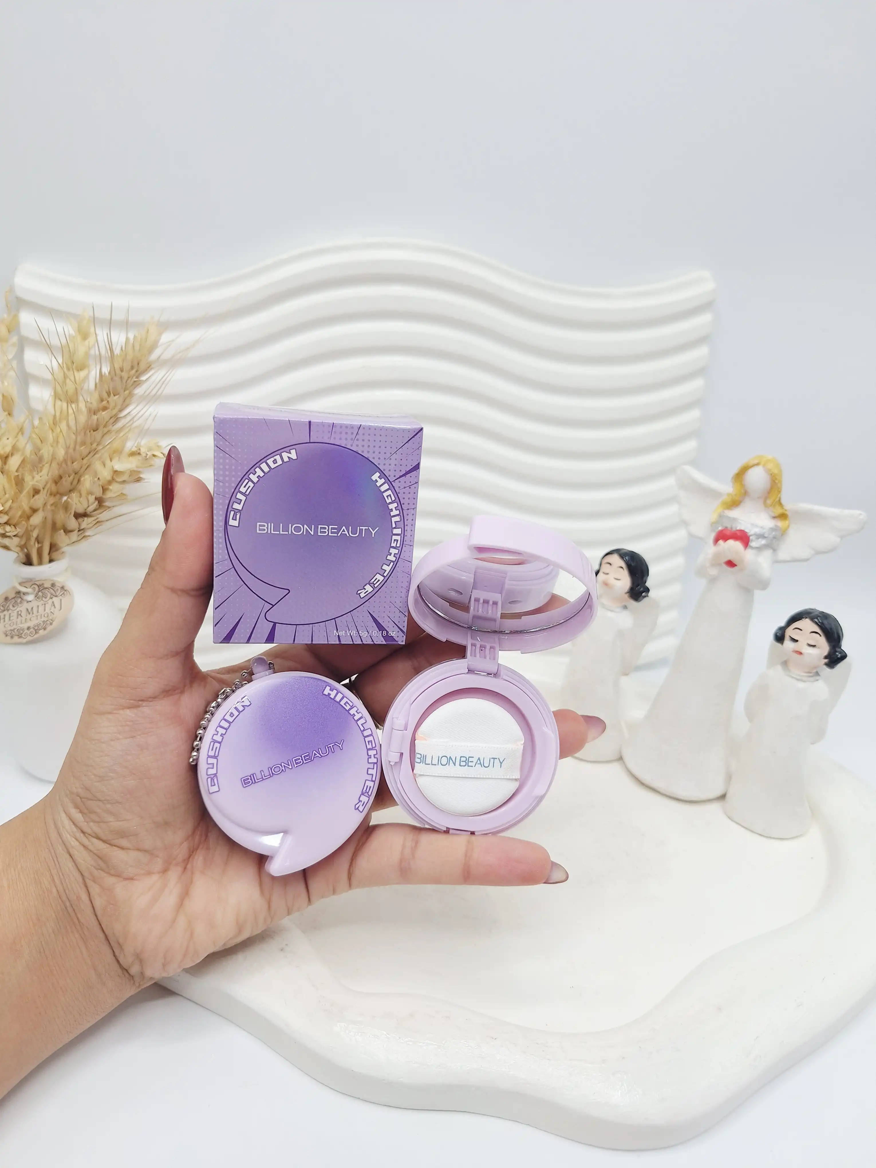 هایلایتر کوشنی پد دار زیبا برند BILLION BEAUTY کد 70120