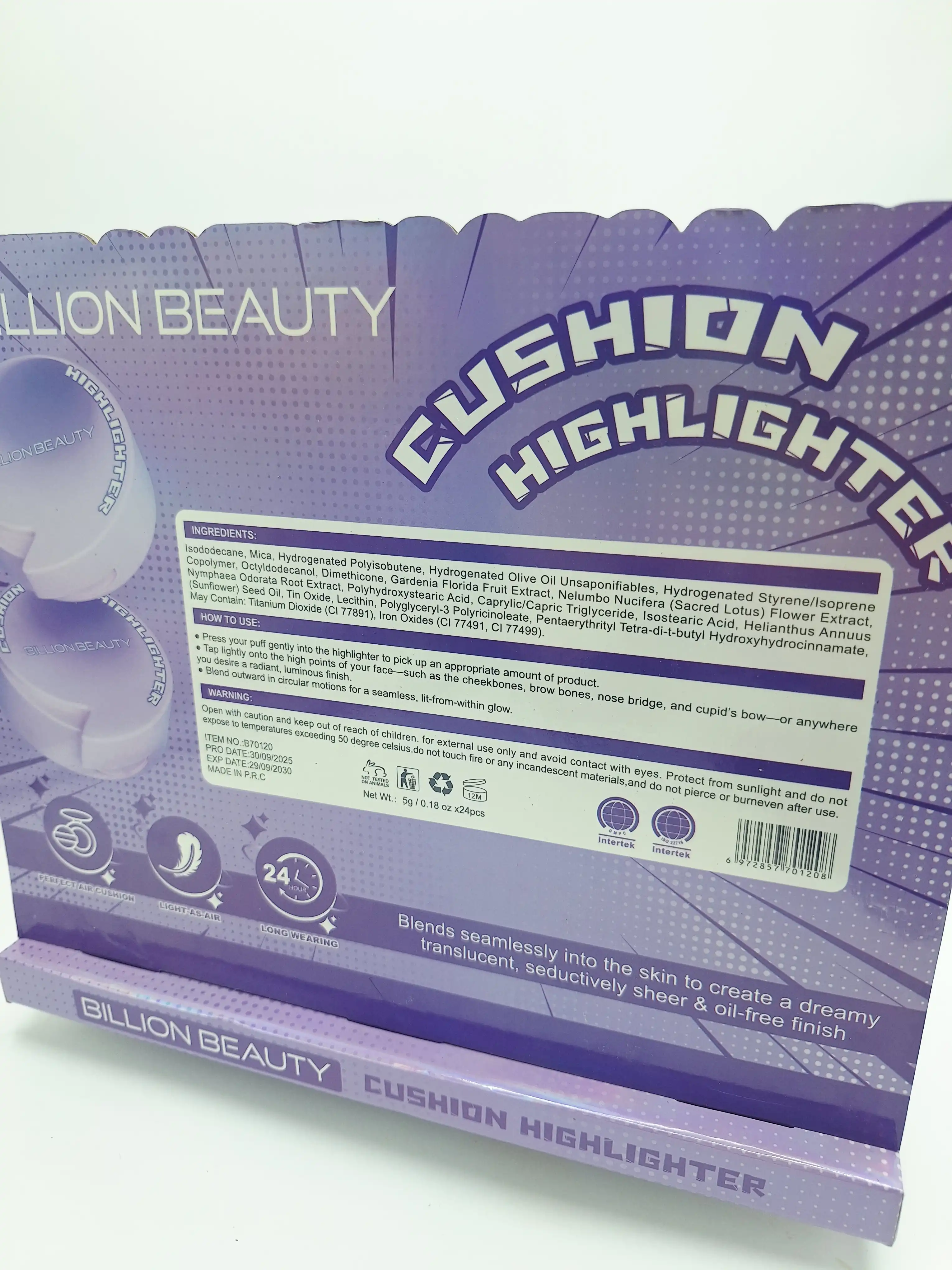 هایلایتر کوشنی پد دار زیبا برند BILLION BEAUTY کد 70120
