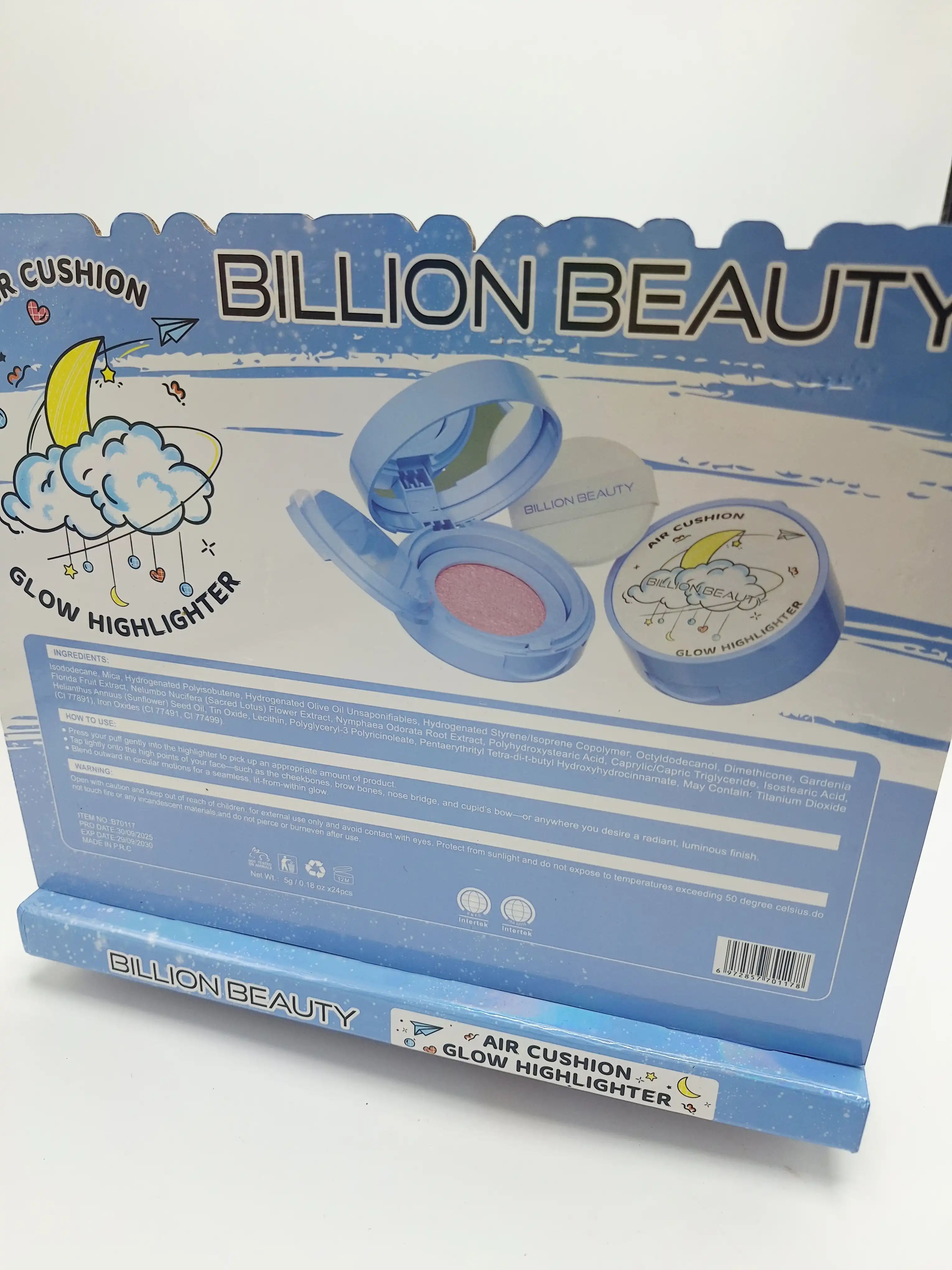 هایلایتر کوشنی پد دار و درخشان برند BILLION BEAUTY کد 70117